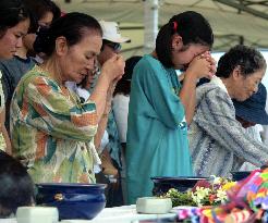 People pray on anniversary of end of Battle of Okinawa